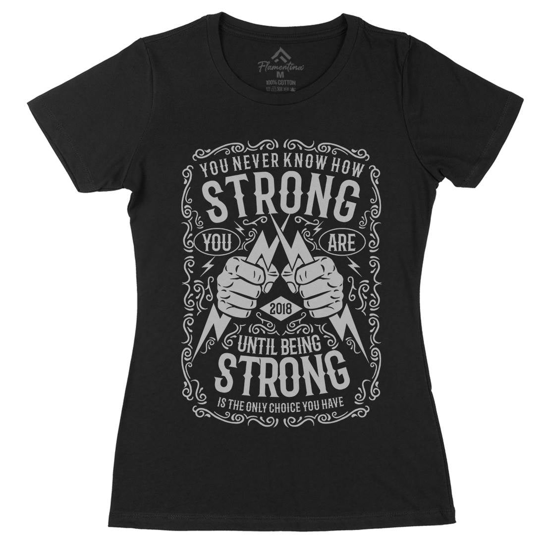 Strong Womens Organic Crew Neck T-Shirt Gym B258