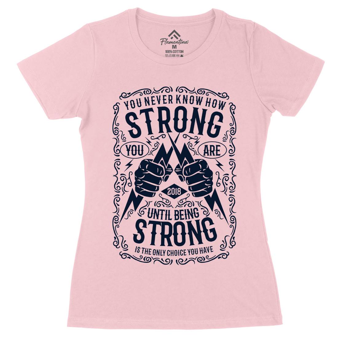 Strong Womens Organic Crew Neck T-Shirt Gym B258