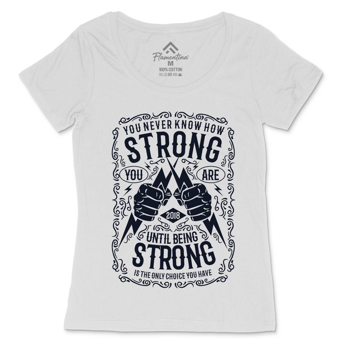 Strong Womens Scoop Neck T-Shirt Gym B258