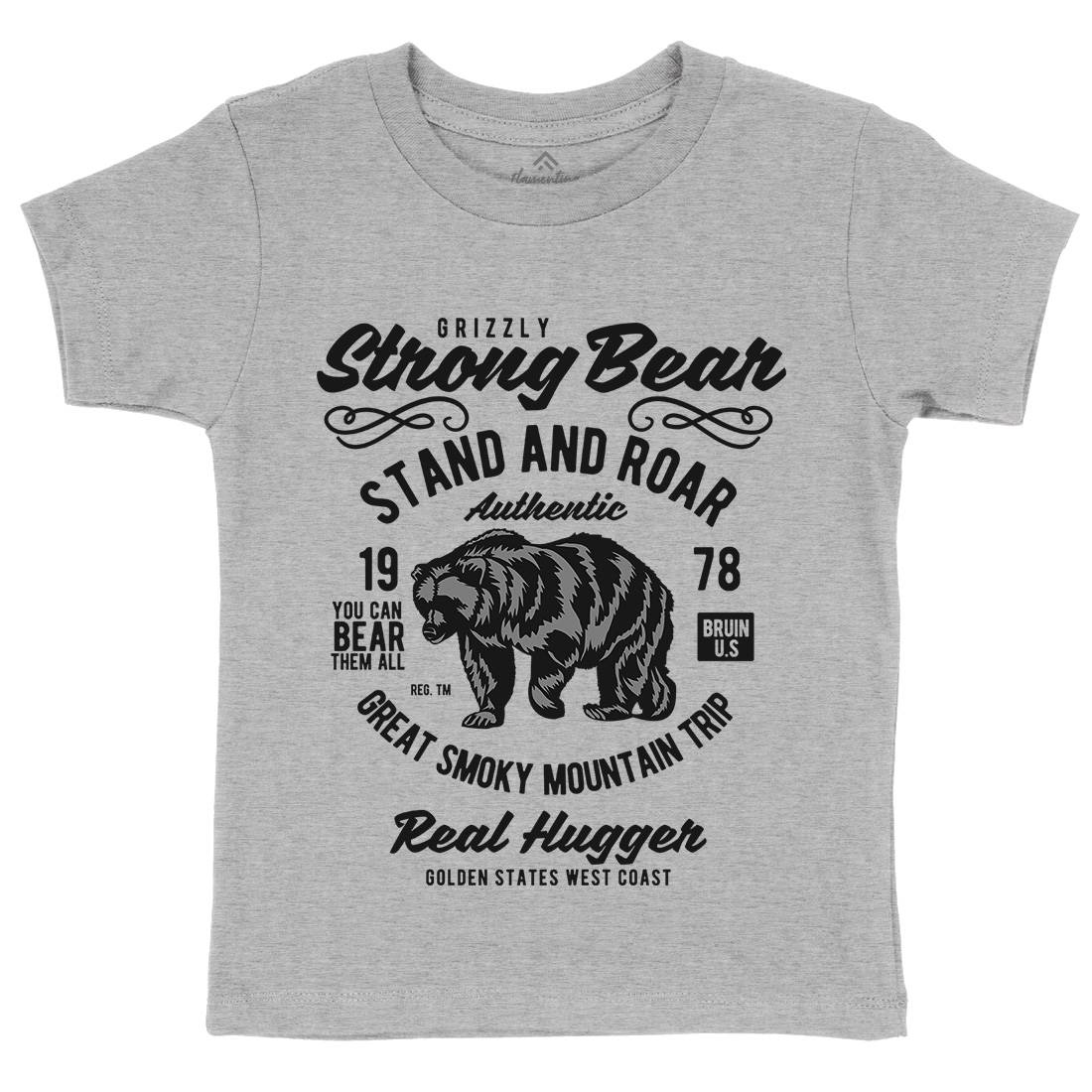 Strong Bear Kids Organic Crew Neck T-Shirt Animals B259