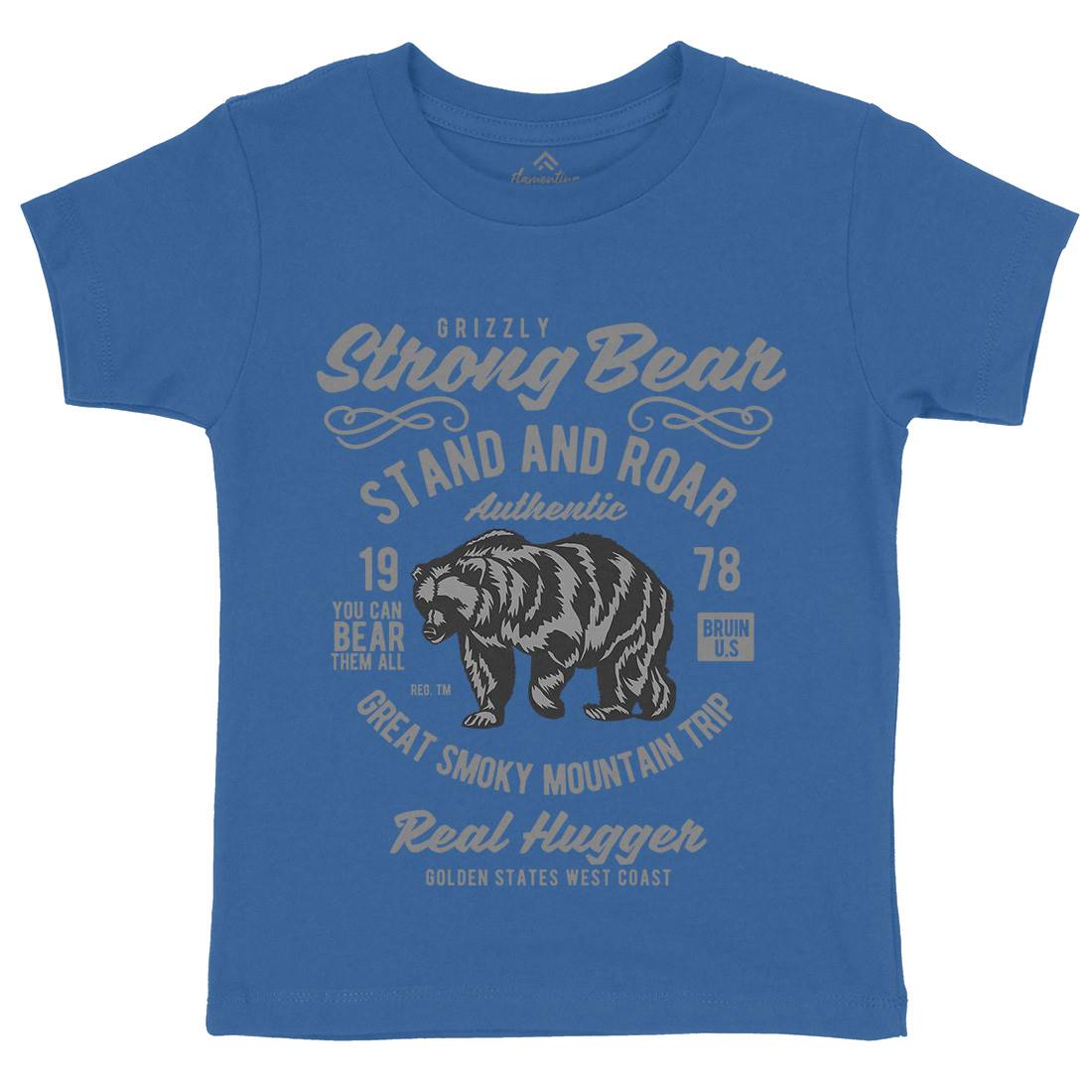 Strong Bear Kids Crew Neck T-Shirt Animals B259