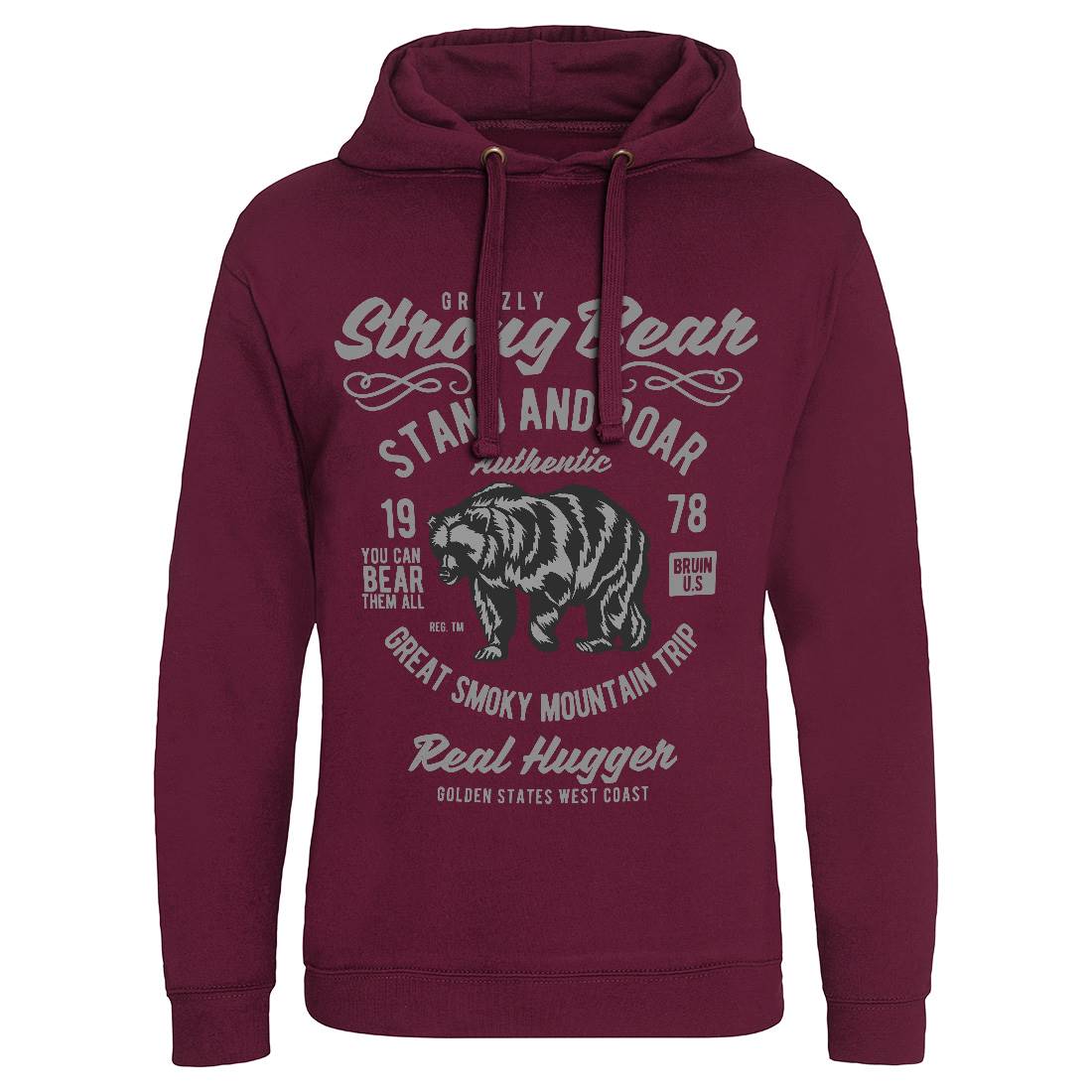 Strong Bear Mens Hoodie Without Pocket Animals B259