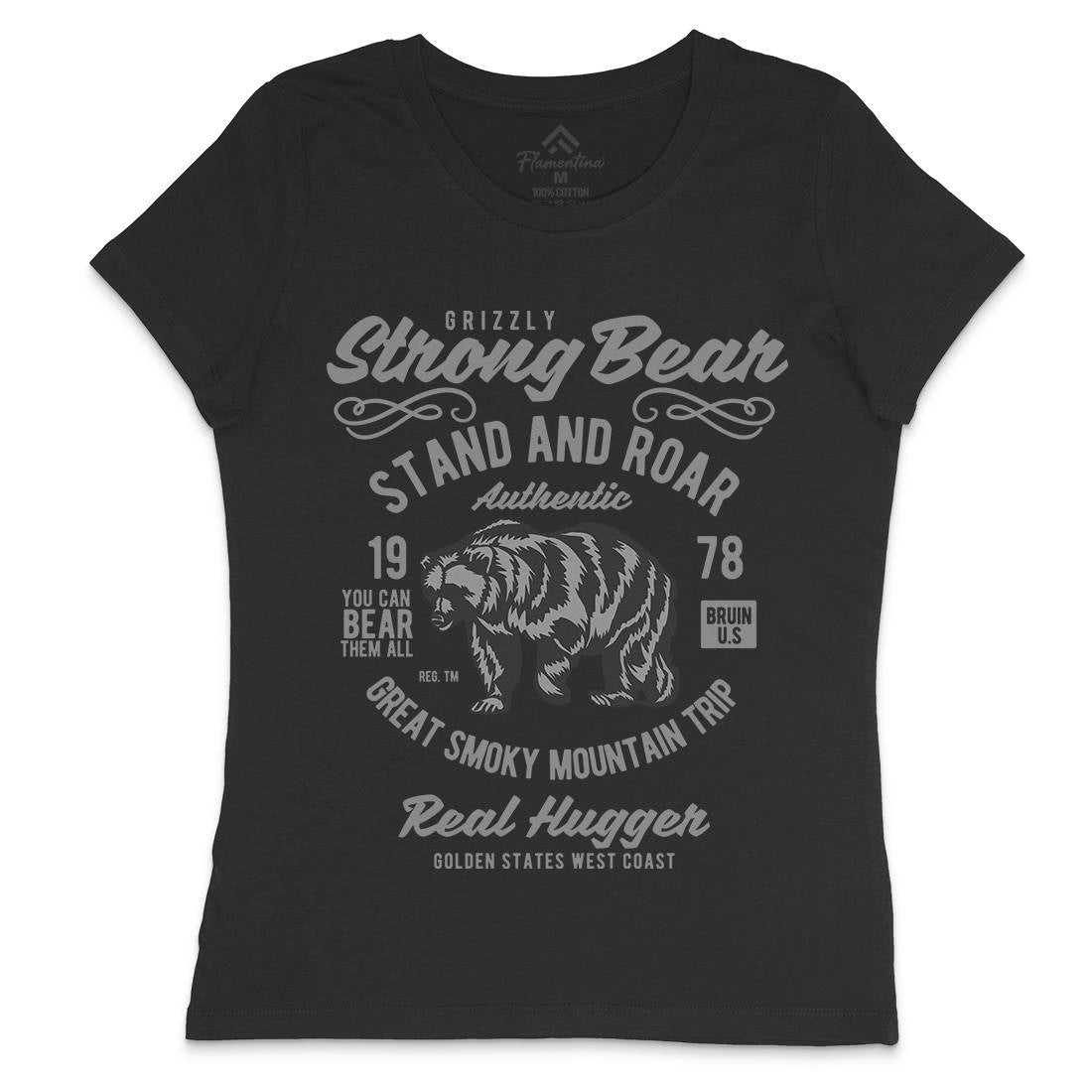 Strong Bear Womens Crew Neck T-Shirt Animals B259