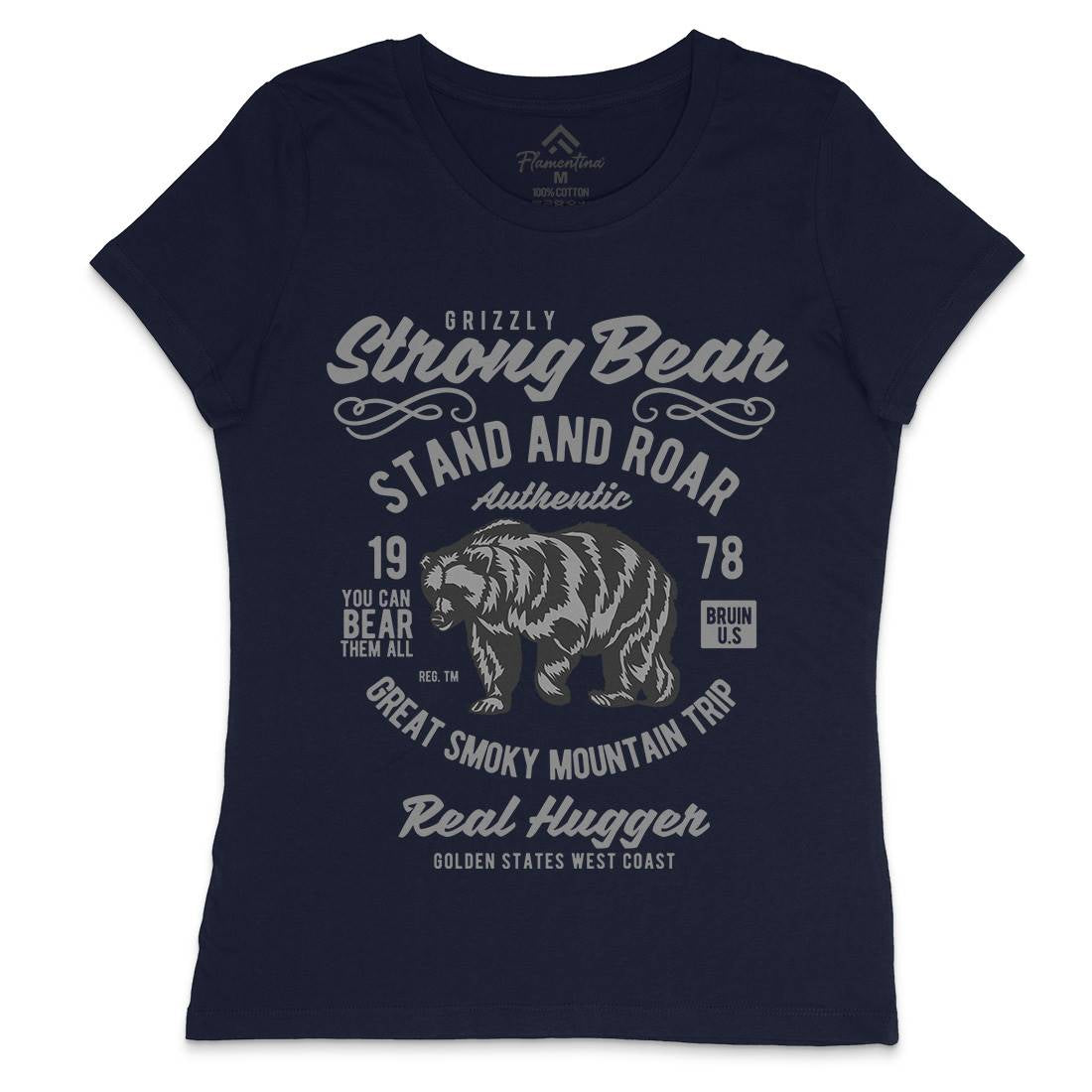 Strong Bear Womens Crew Neck T-Shirt Animals B259