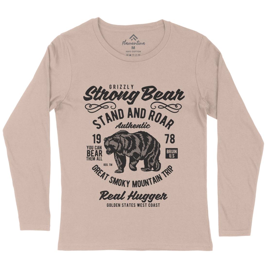 Strong Bear Womens Long Sleeve T-Shirt Animals B259