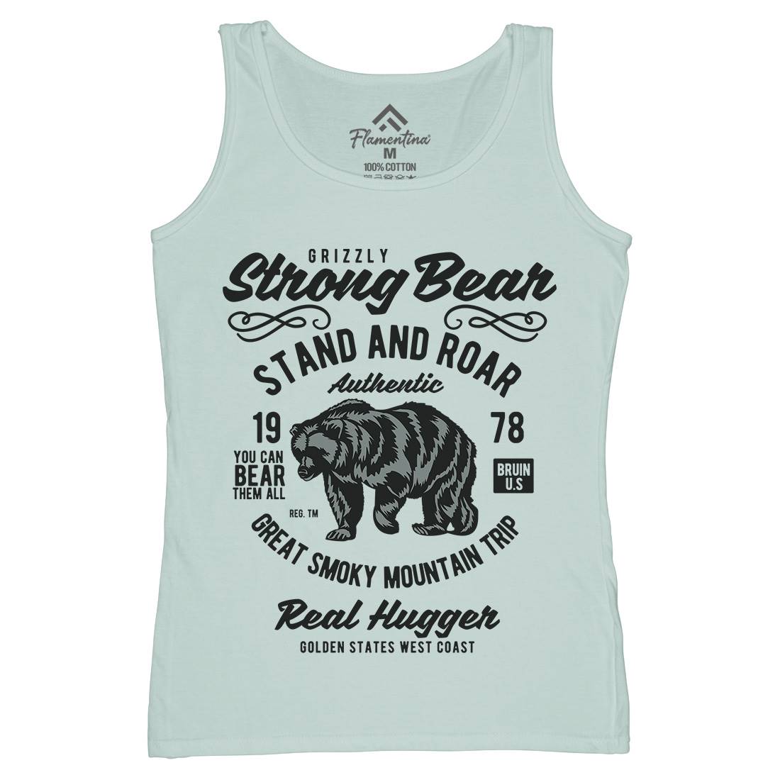 Strong Bear Womens Organic Tank Top Vest Animals B259