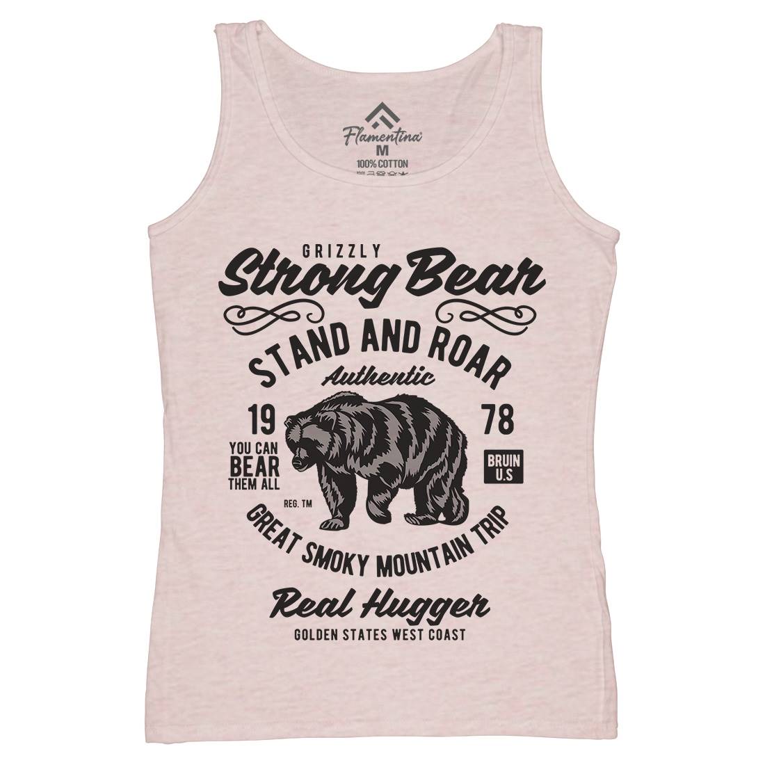 Strong Bear Womens Organic Tank Top Vest Animals B259