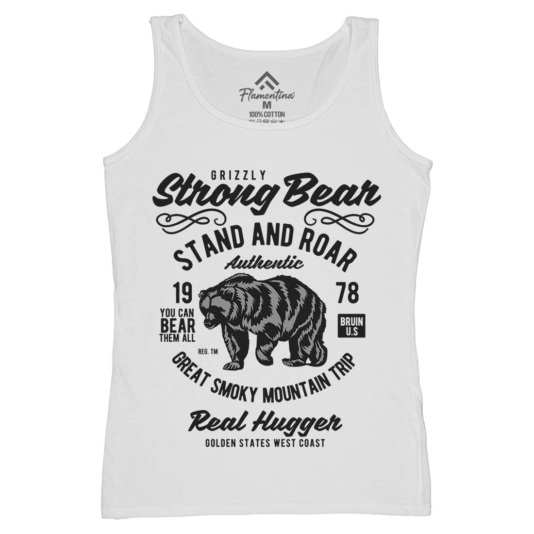 Strong Bear Womens Organic Tank Top Vest Animals B259