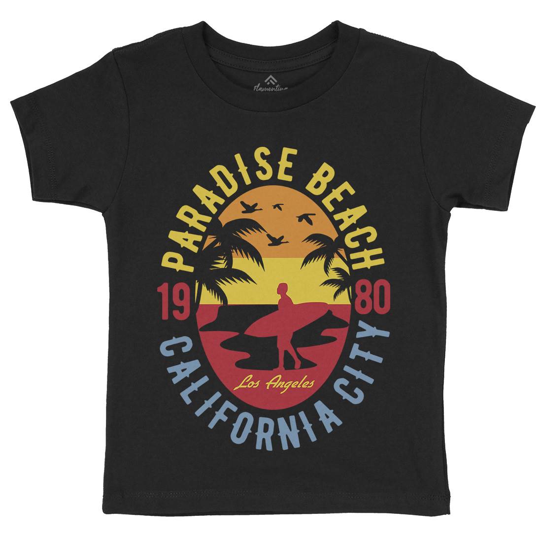 Sunshine Paradise Kids Organic Crew Neck T-Shirt Surf B260