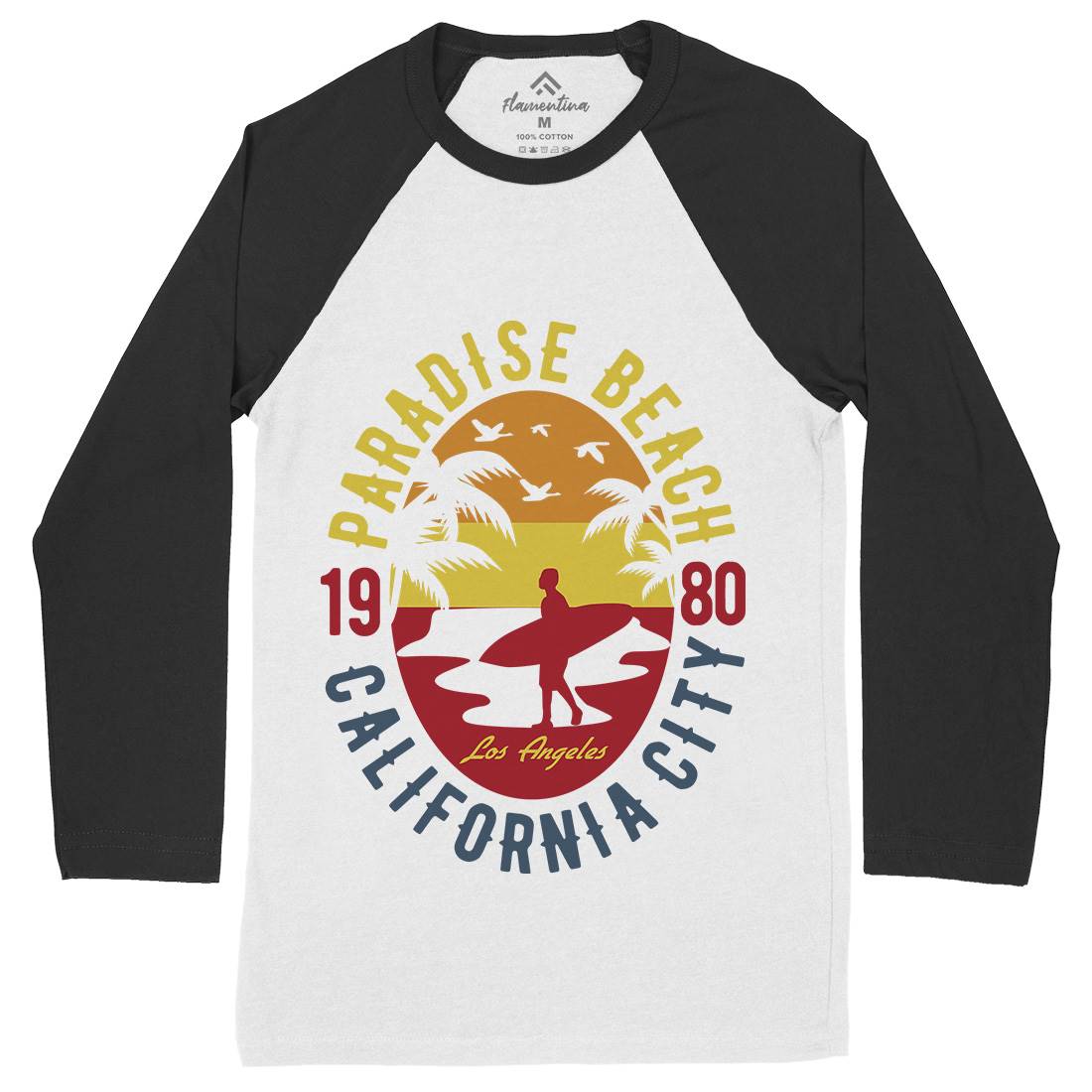 Sunshine Paradise Mens Long Sleeve Baseball T-Shirt Surf B260