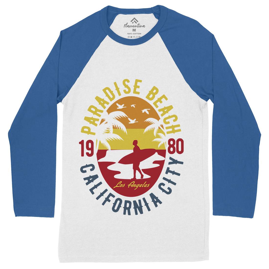 Sunshine Paradise Mens Long Sleeve Baseball T-Shirt Surf B260