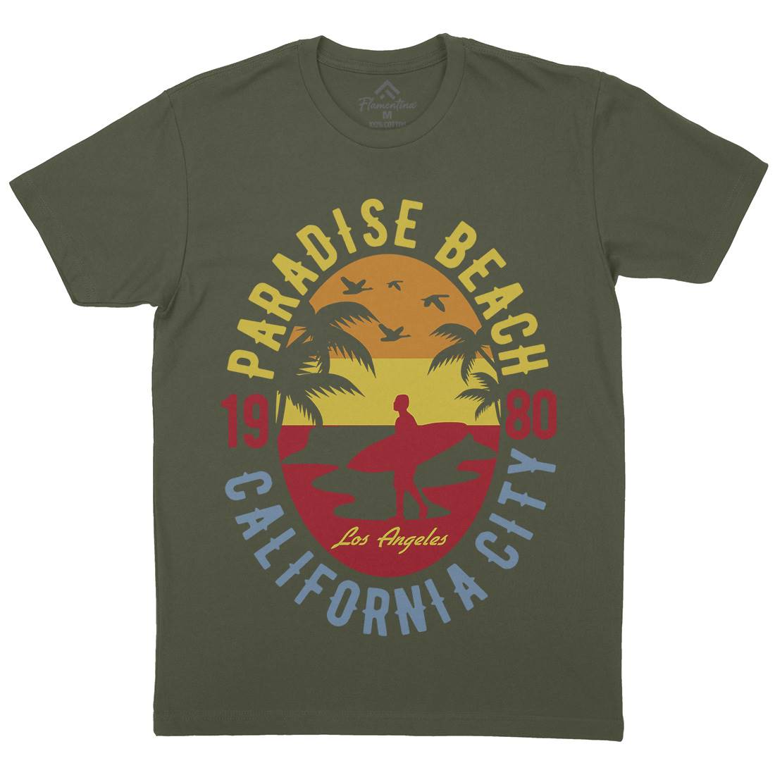 Sunshine Paradise Mens Organic Crew Neck T-Shirt Surf B260