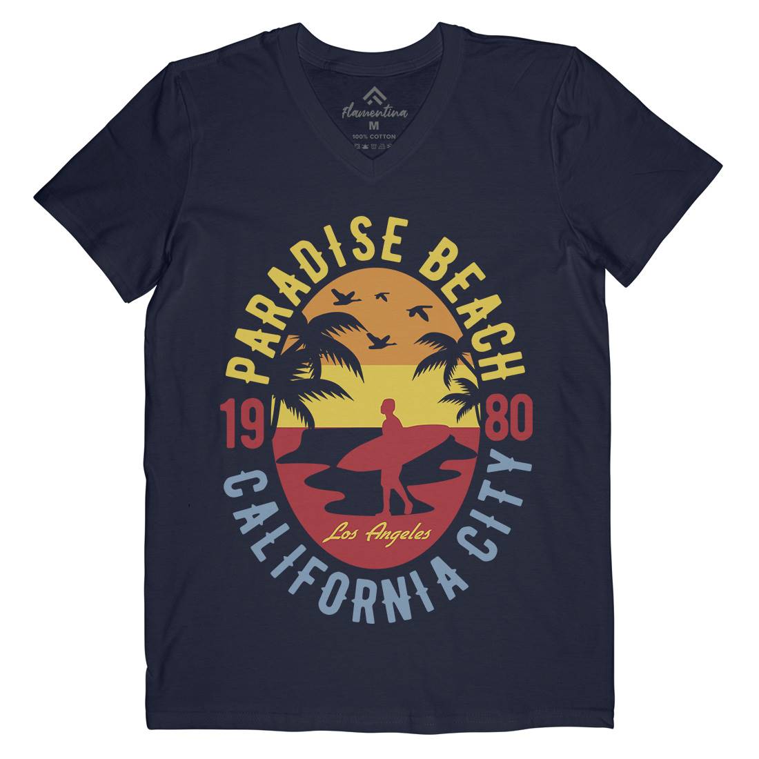 Sunshine Paradise Mens V-Neck T-Shirt Surf B260
