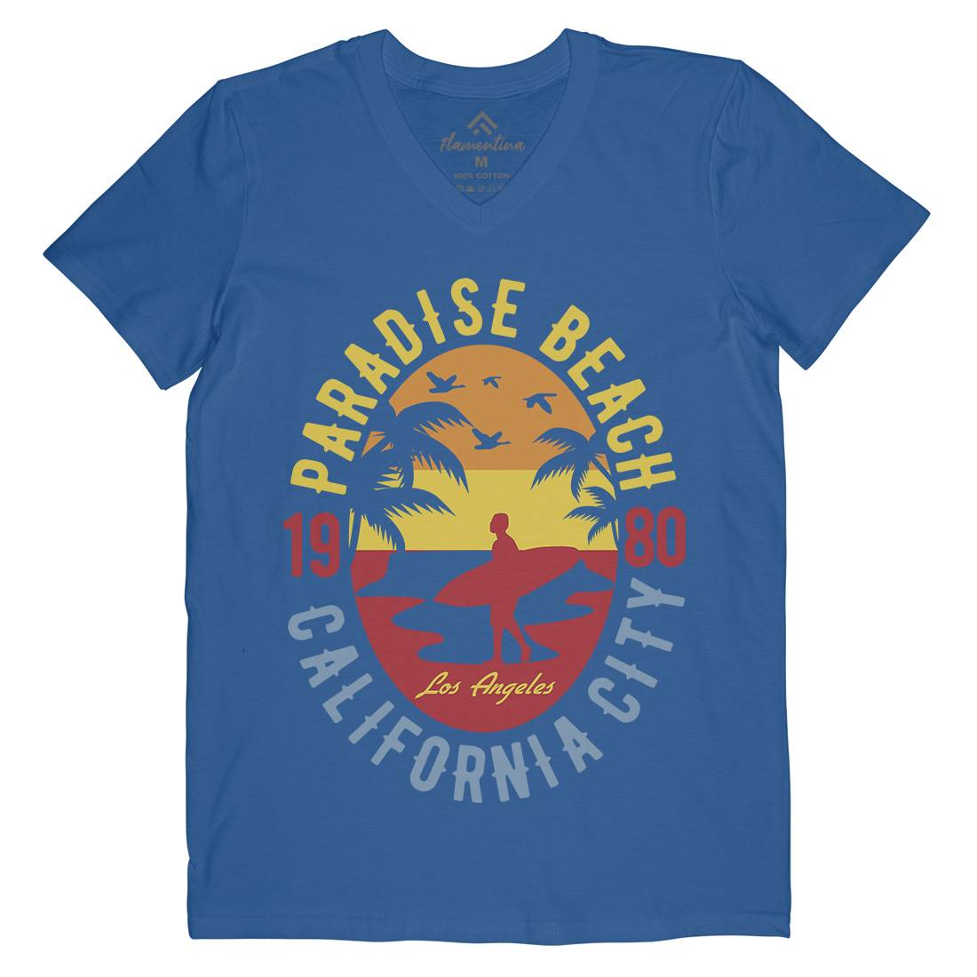 Sunshine Paradise Mens V-Neck T-Shirt Surf B260