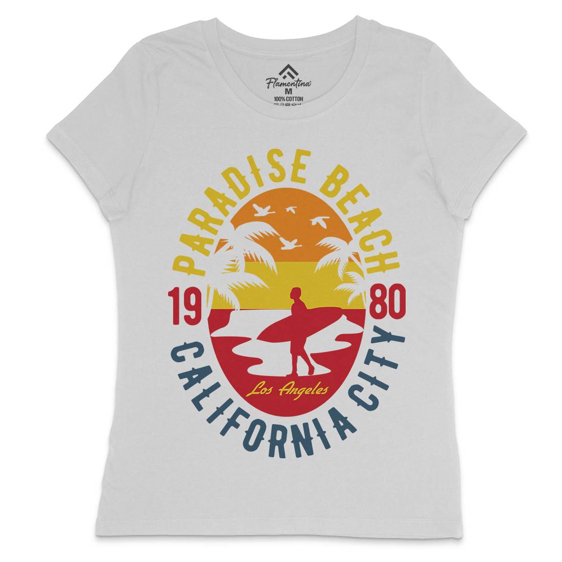 Sunshine Paradise Womens Crew Neck T-Shirt Surf B260
