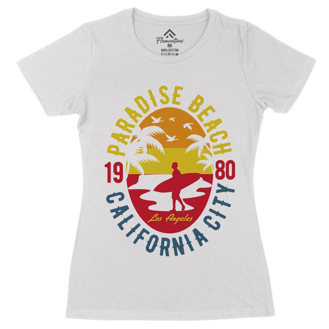 Sunshine Paradise Womens Organic Crew Neck T-Shirt Surf B260