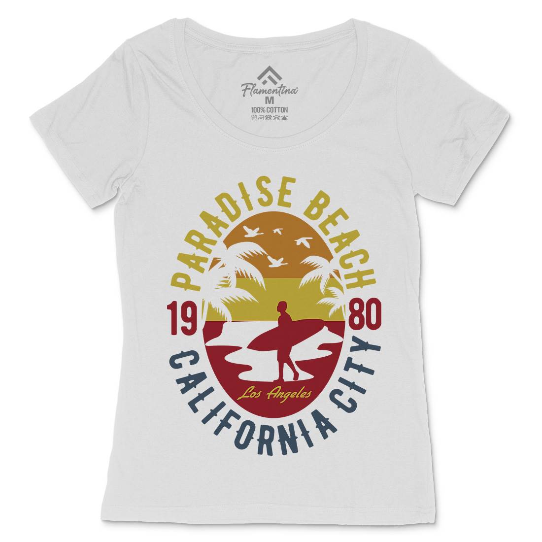 Sunshine Paradise Womens Scoop Neck T-Shirt Surf B260