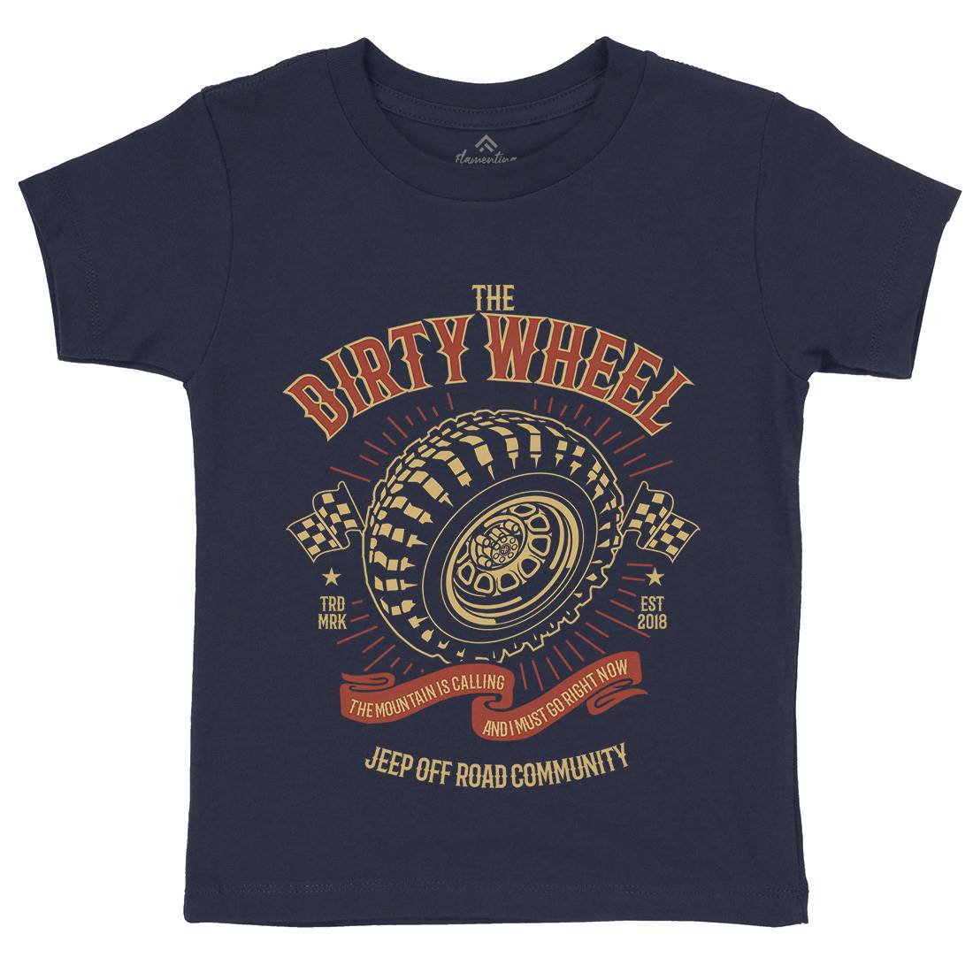 The Dirty Wheel Kids Organic Crew Neck T-Shirt Cars B262