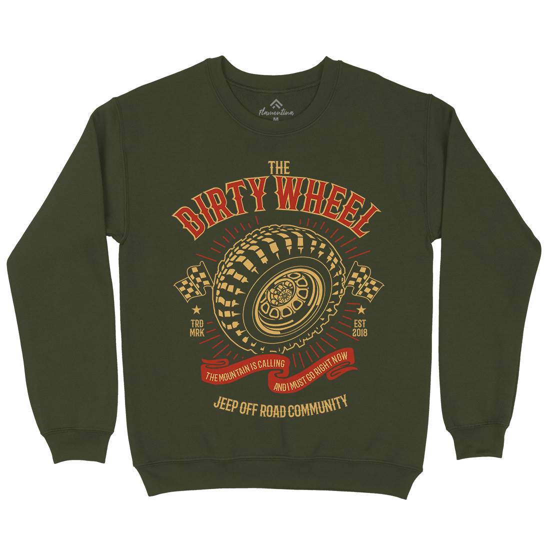 The Dirty Wheel Mens Crew Neck Sweatshirt Cars B262
