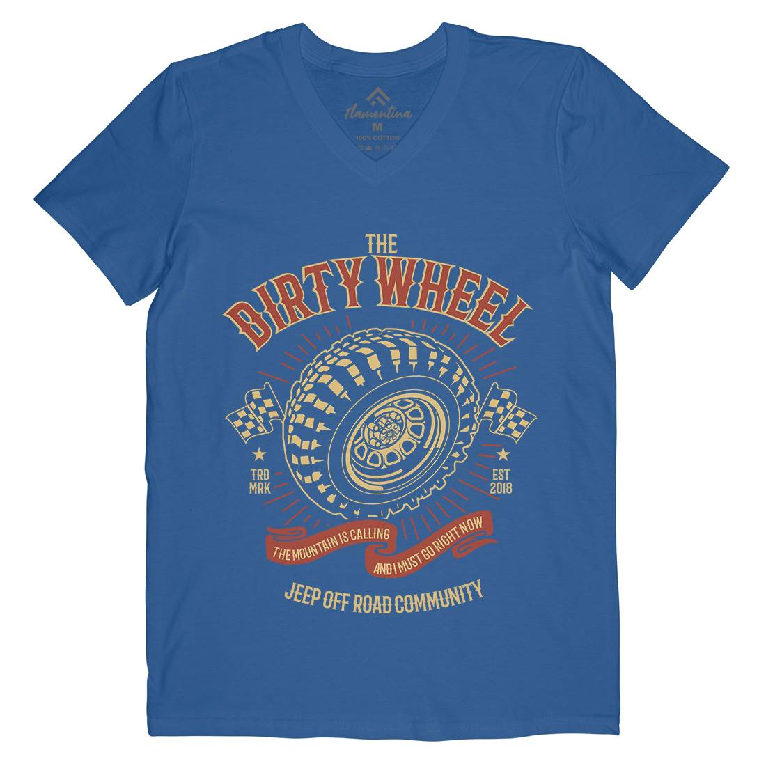 The Dirty Wheel Mens V-Neck T-Shirt Cars B262