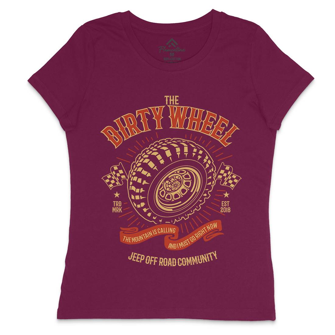 The Dirty Wheel Womens Crew Neck T-Shirt Cars B262