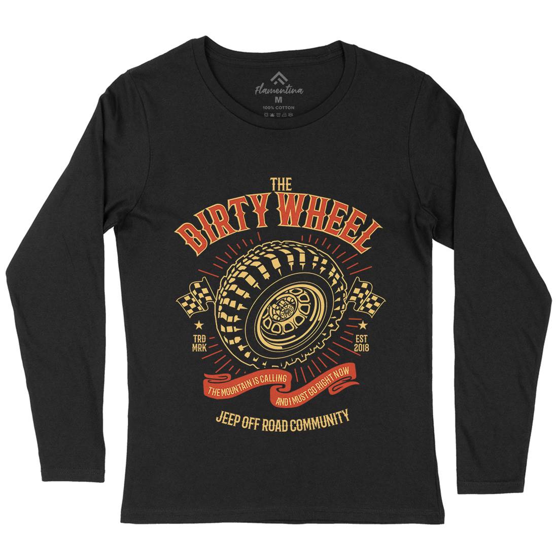 The Dirty Wheel Womens Long Sleeve T-Shirt Cars B262