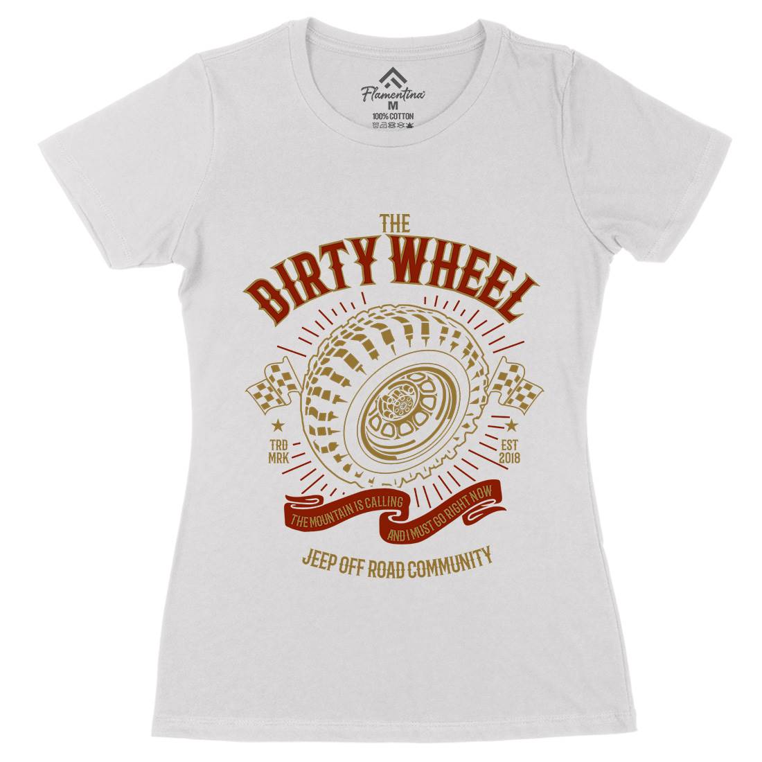 The Dirty Wheel Womens Organic Crew Neck T-Shirt Cars B262