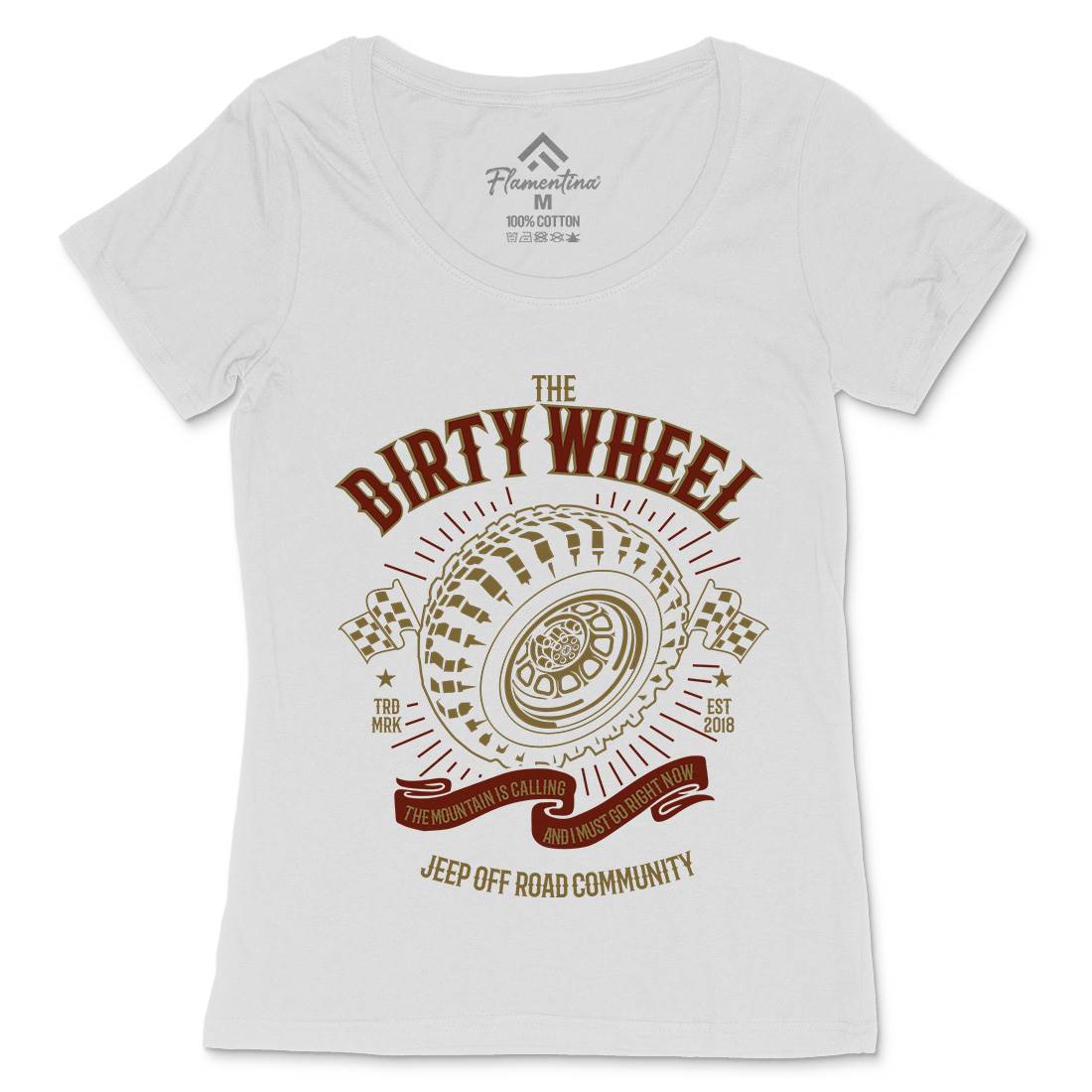 The Dirty Wheel Womens Scoop Neck T-Shirt Cars B262