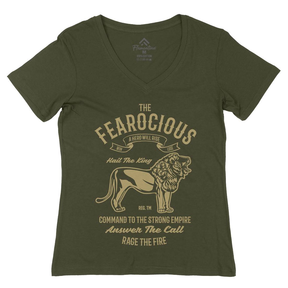 The Ferocious Womens Organic V-Neck T-Shirt Animals B263