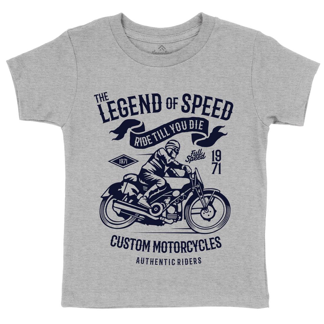 Legend Of Speed Kids Organic Crew Neck T-Shirt Motorcycles B264