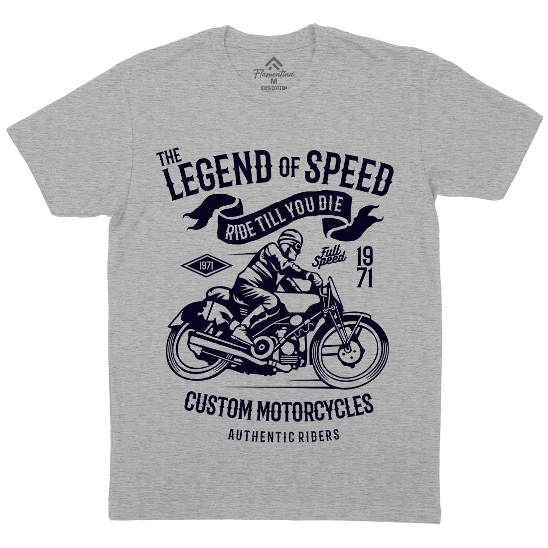 Legend Of Speed Mens Crew Neck T-Shirt Motorcycles B264