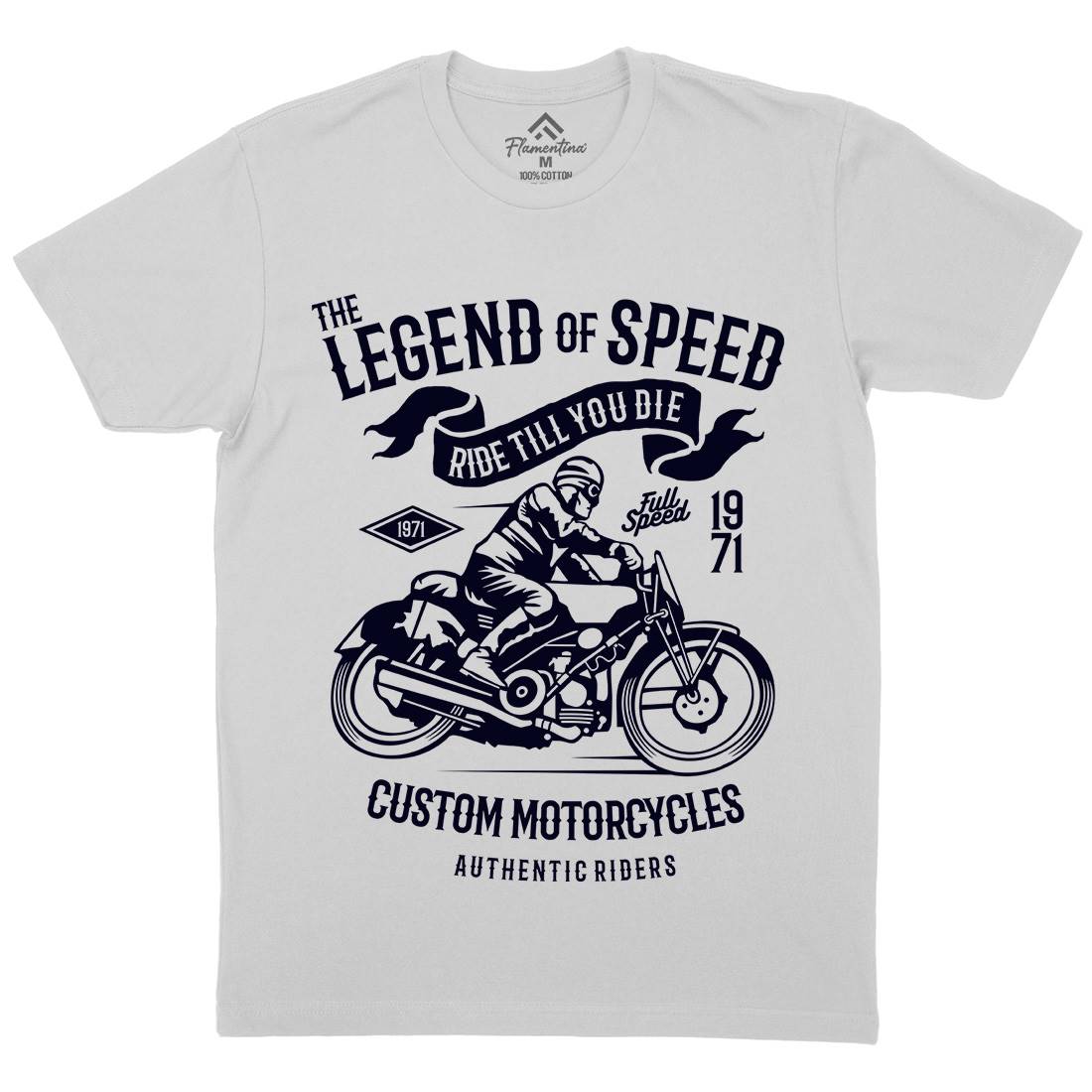 Legend Of Speed Mens Crew Neck T-Shirt Motorcycles B264