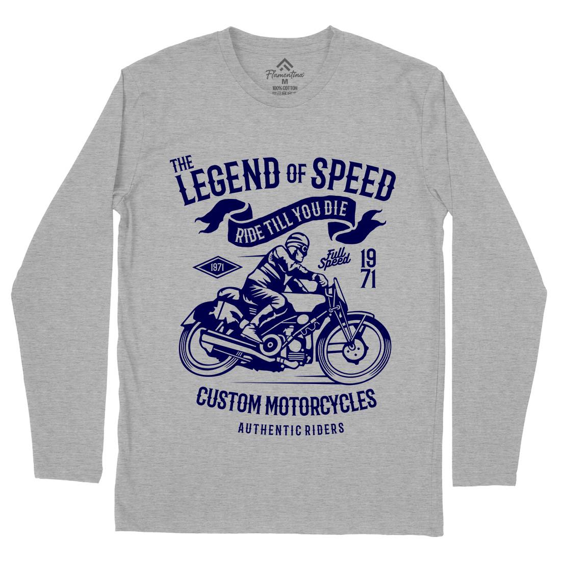 Legend Of Speed Mens Long Sleeve T-Shirt Motorcycles B264