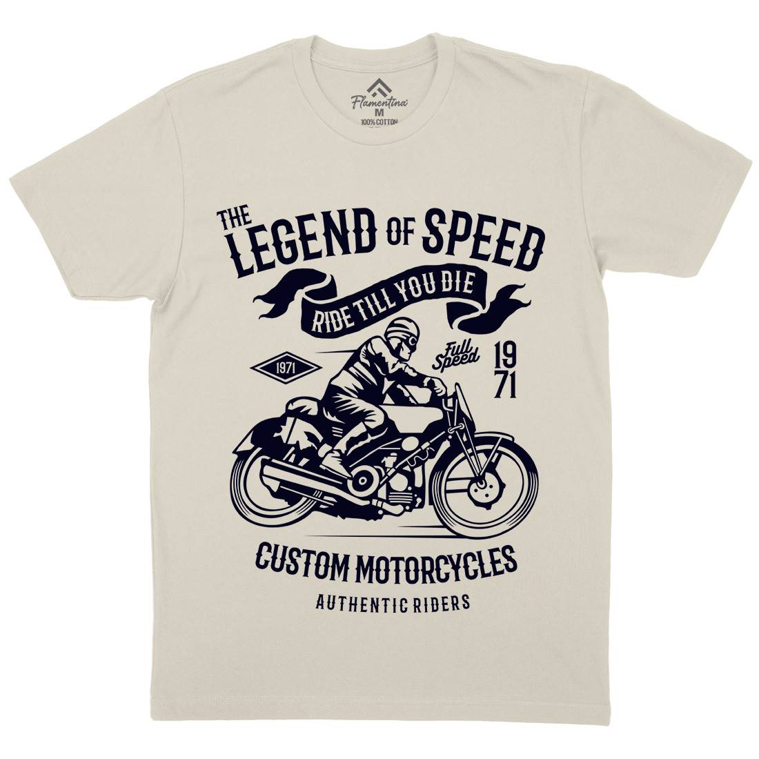 Legend Of Speed Mens Organic Crew Neck T-Shirt Motorcycles B264