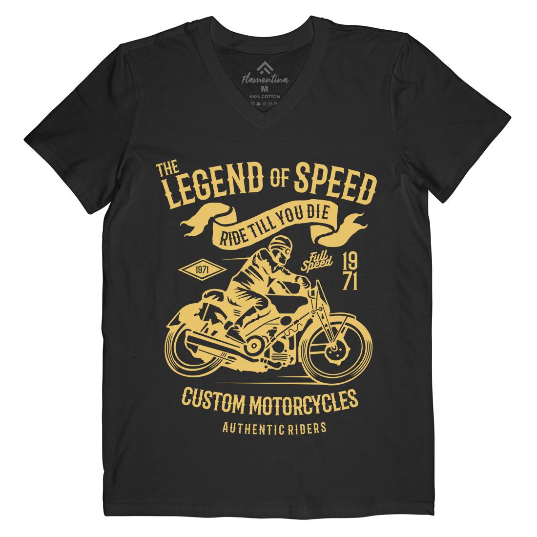 Legend Of Speed Mens V-Neck T-Shirt Motorcycles B264