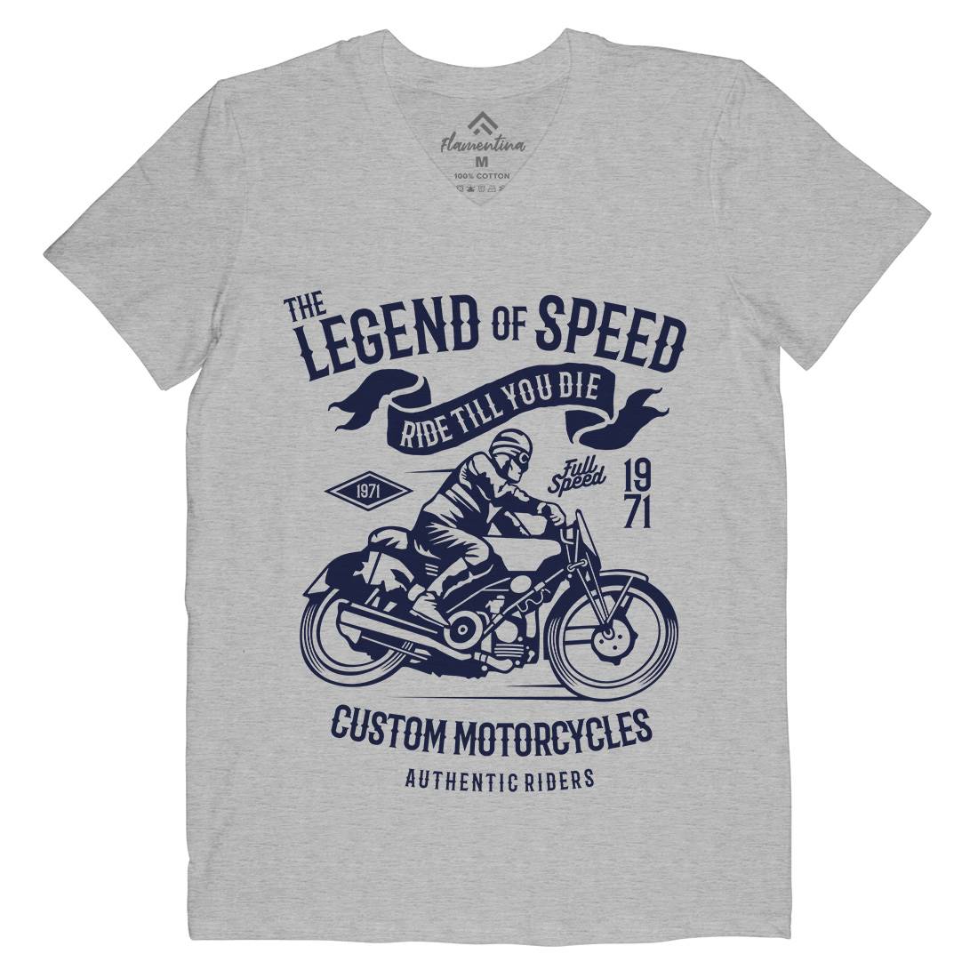 Legend Of Speed Mens V-Neck T-Shirt Motorcycles B264