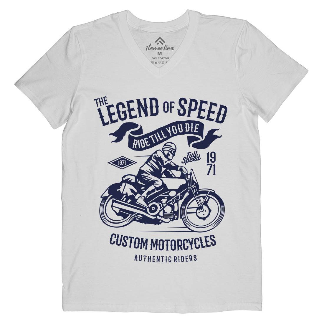 Legend Of Speed Mens Organic V-Neck T-Shirt Motorcycles B264