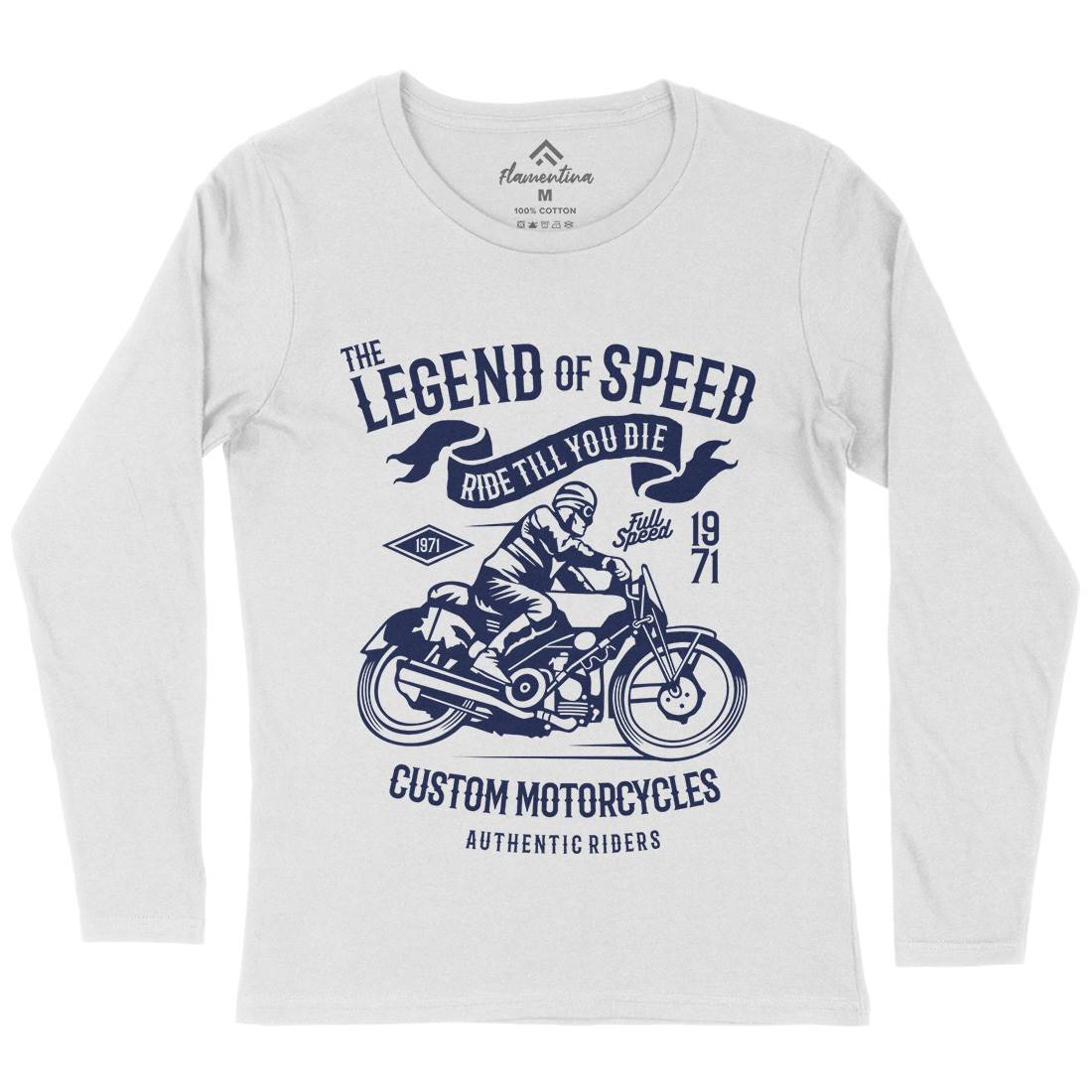Legend Of Speed Womens Long Sleeve T-Shirt Motorcycles B264