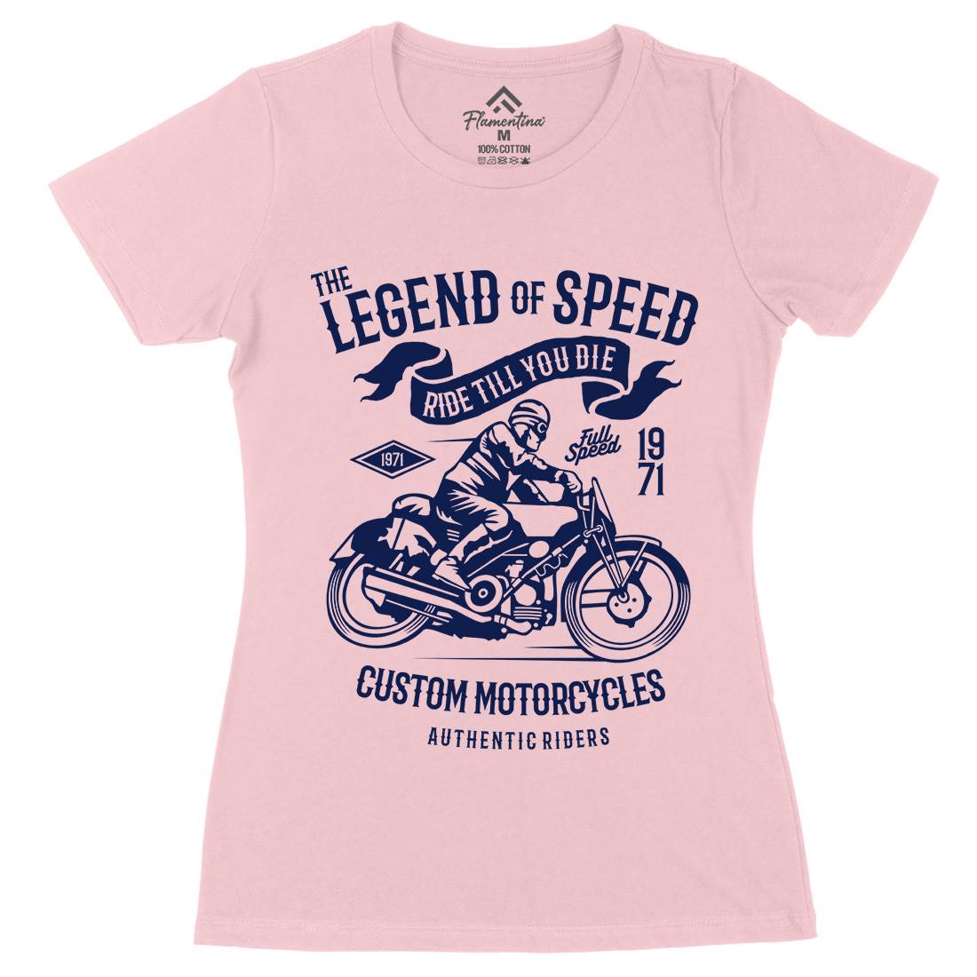 Legend Of Speed Womens Organic Crew Neck T-Shirt Motorcycles B264