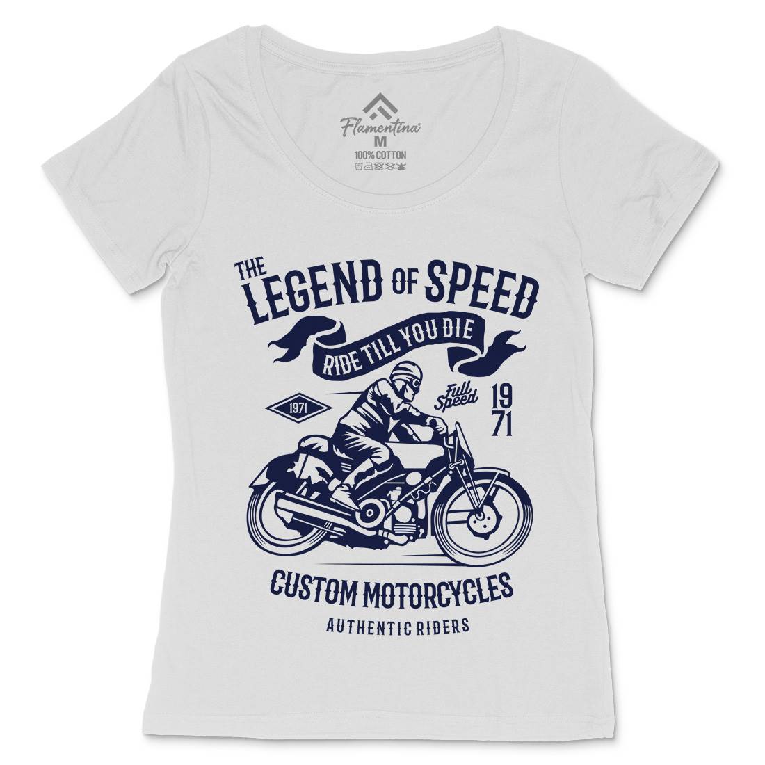 Legend Of Speed Womens Scoop Neck T-Shirt Motorcycles B264