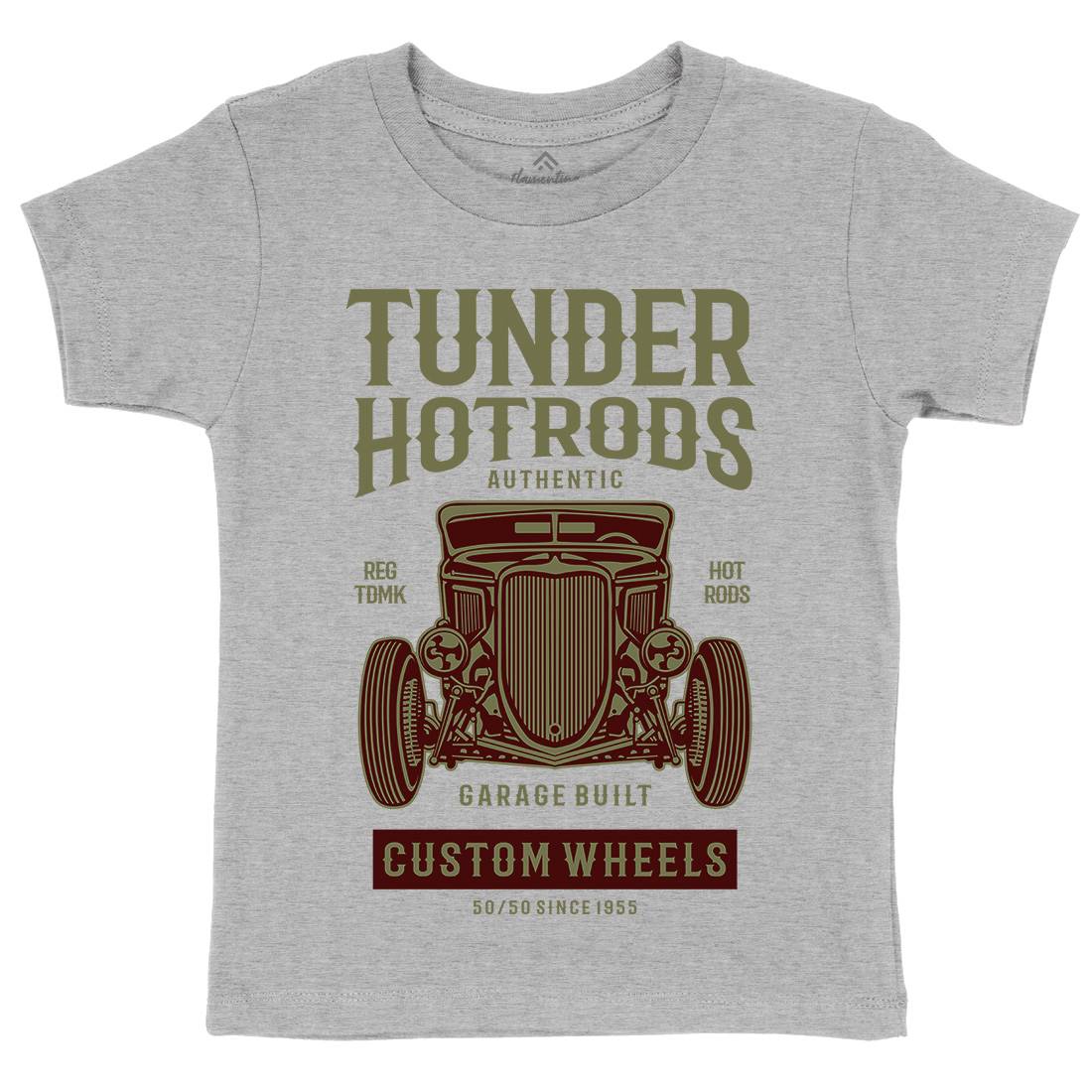 Thunder Hot Rods Kids Organic Crew Neck T-Shirt Cars B266