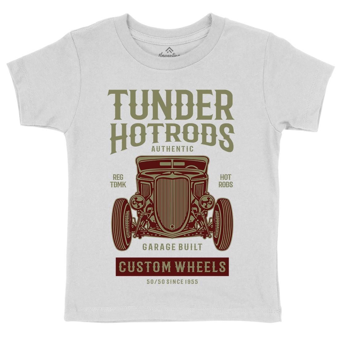 Thunder Hot Rods Kids Organic Crew Neck T-Shirt Cars B266