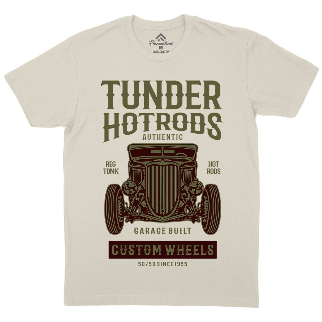 Thunder Hot Rods Mens Organic Crew Neck T-Shirt Cars B266