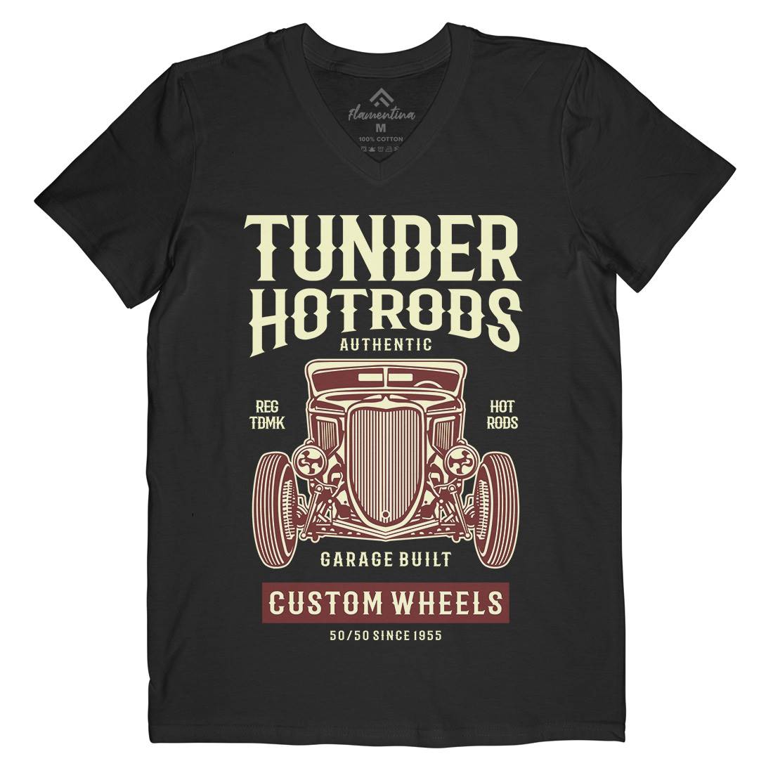 Thunder Hot Rods Mens Organic V-Neck T-Shirt Cars B266