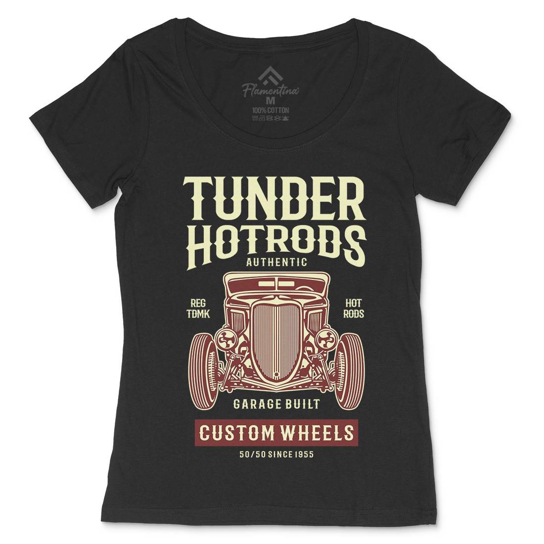 Thunder Hot Rods Womens Scoop Neck T-Shirt Cars B266