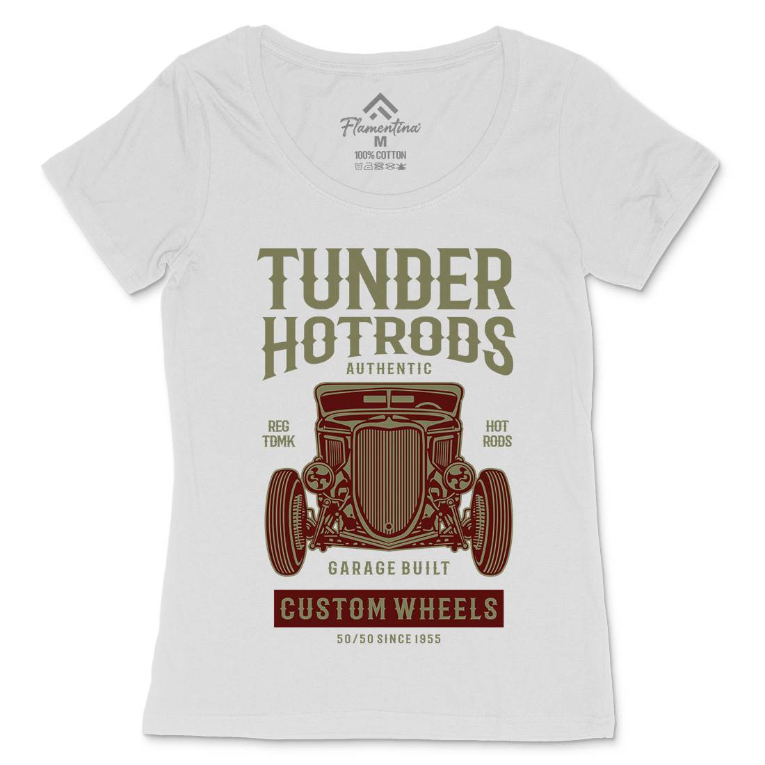 Thunder Hot Rods Womens Scoop Neck T-Shirt Cars B266