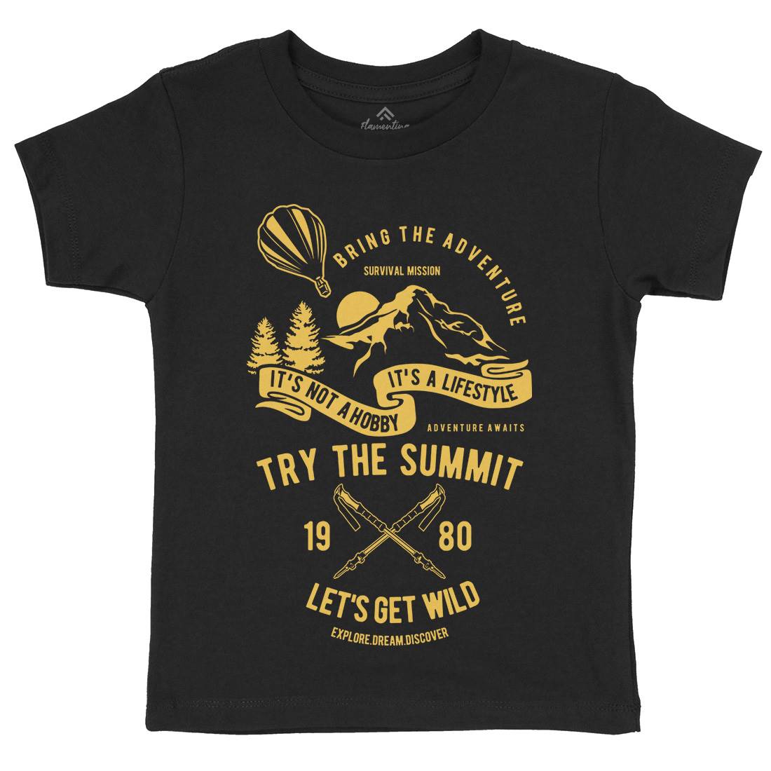 Try The Summit Kids Crew Neck T-Shirt Nature B267