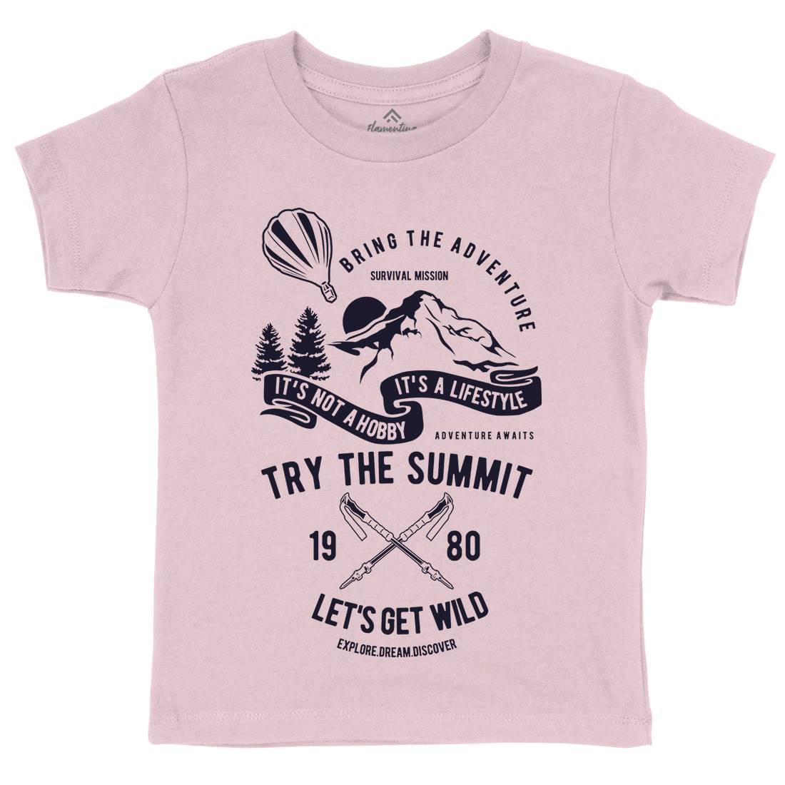 Try The Summit Kids Organic Crew Neck T-Shirt Nature B267