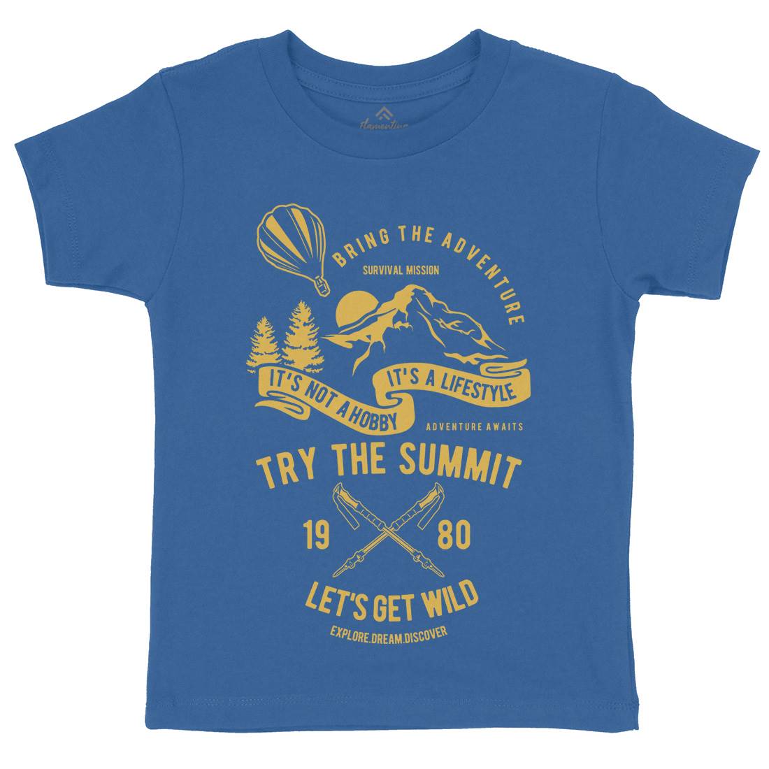 Try The Summit Kids Organic Crew Neck T-Shirt Nature B267