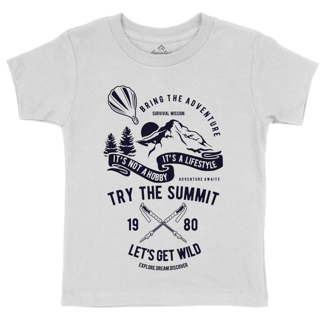 Try The Summit Kids Organic Crew Neck T-Shirt Nature B267